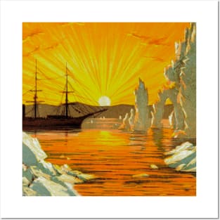 Reddish sunset on the high seas Posters and Art